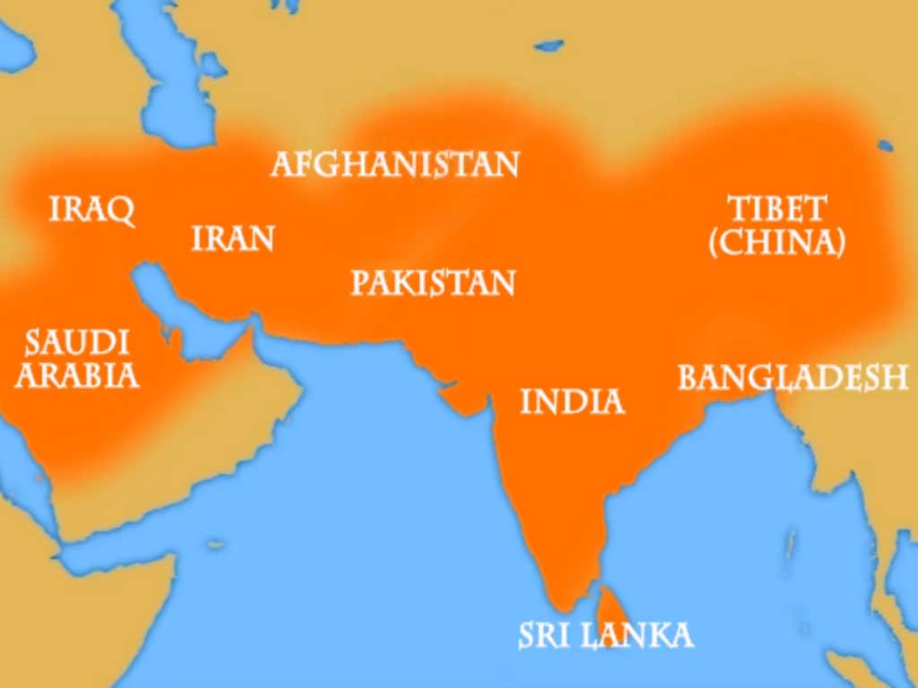 Карта иран пакистан индия